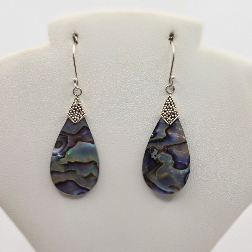 NEW Abalone Shell Earrings in 925 Sterling Silver - Picture 5 of 6